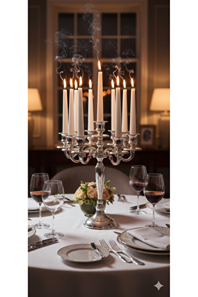 Gizemli Home 10 Lu Sedef İnci Renkli Şamdan Mum