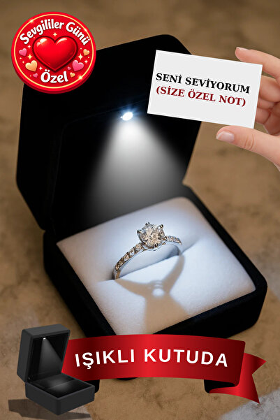 CARAT STONE Işıklı Kutuda 1.25 Carat Kadın Gümüş Yüzük