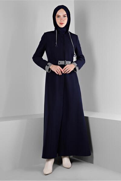 Alvina MANŞETLERİ EKOSE DESENLİ KAPÜŞONLU PARDESÜ 10684