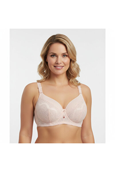 BONBON Women's Plus Size Full Support Salmon Color Bra Bb2172