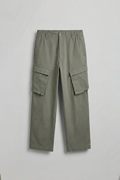 ablukaonline Чоловічі зелені штани з кишенями та еластичним поясом