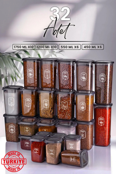 Kitchen Life مجموعة حاويات تخزين الطعام المربعة الحديثة المكونة من 32 قطعة (1...