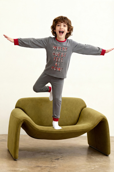 Penti Екологичен памучен комплект пижама с дълги ръкави за момчета, състоящ с...