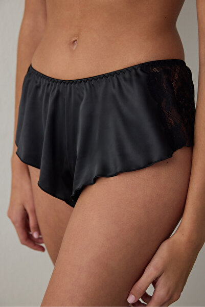 Penti Shorty din satin negru
