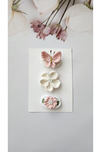 Baby Saçsız bebek tokası 0 3 yaş hediyelik kelebek çiçek 3'lü