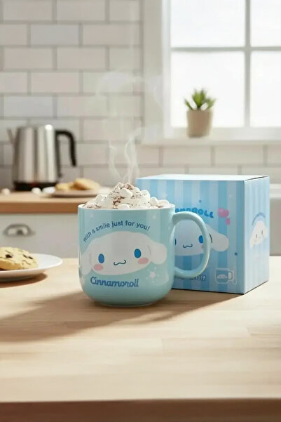 SANRIO Lisanslı Kabartmalı Seramik Kupa (450mL)(Cinnamoroll)