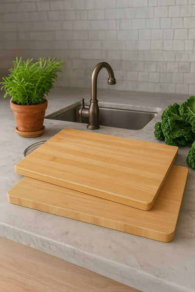 E MODA لوح تقطيع مستطيل من الخيزران مقاس 22×32 سم – لوح تقطيع متين مع مقبض