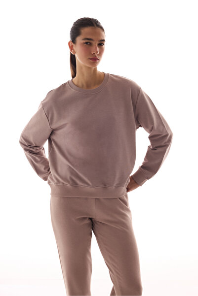 Penti Beige Crew Neck Regular Cut Cotton Sweatshirt