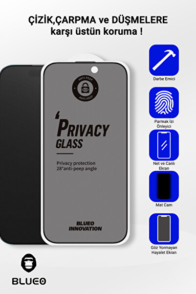 BLUEO واقي شاشة مضاد للتجسس ومضاد للوهج لهاتف آيفون 17 إير، متوافق مع الرؤية ...