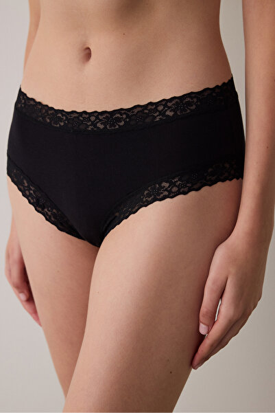 Penti Black Low Waist Cotton Hipster Panties