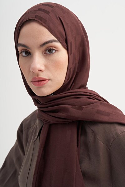 carell Küpçizgi Jakar İtalyan İpekli Şal Soft Kahve