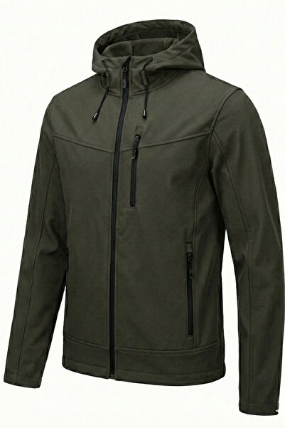 GENIUS STORE Men's Softshell Coat with Fleece Inside, Water and Wind Resistan...