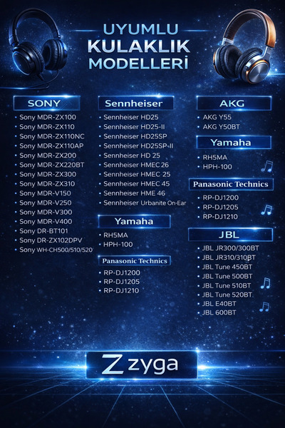 Zyga Jbl Ile Uyumlu Kulaklık Pedi Süngeri pad Tune T500bt 510bt 520bt T560bt T600 T450 460 Jr300 310 T250