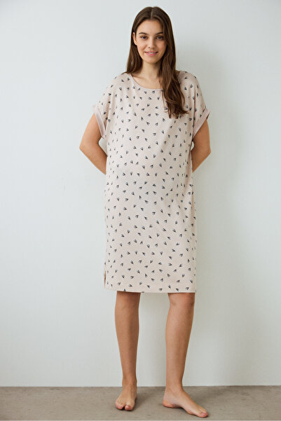 Penti Aging Collagen Floral Light Beige Nightdress