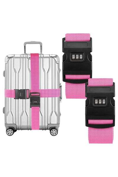 Bukela 2 Pack Luggage Straps with Lock Buckle - Adjustable Waist Belt for Sui...