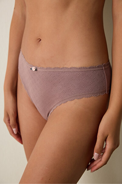 Penti Light Brown Pointel Low Waist Panties