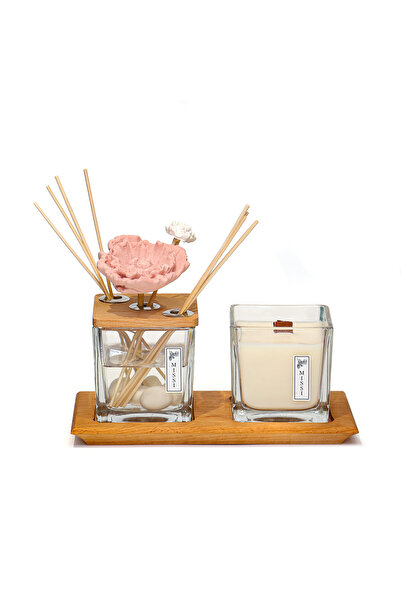 Missi Vıp 250 ml Dekorlu Dark Amber Oda Kokusu Ve Vegan Mum Seti