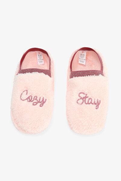 Penti Açık Pembe Star Cozy Sloganlı Nakış Detaylı Ev Çetiği