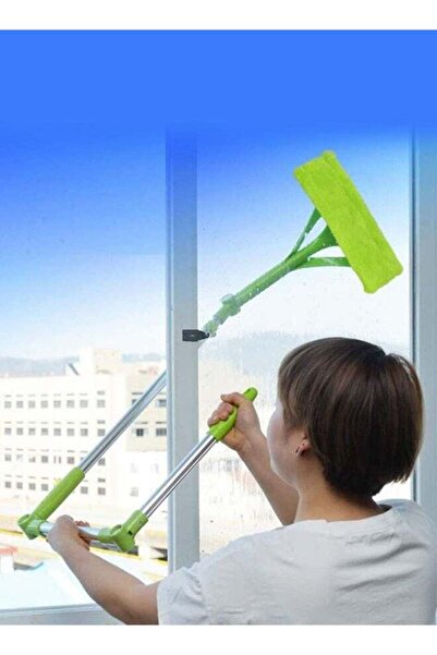 Bukela طقم تنظيف النوافذ التلسكوبي على شكل حرف U - مقبض قابل للطي، إسفنجة تمديد