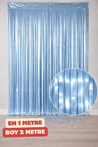 Baloncu Dede Açık Mavi Duvar Arka Fon Parlak Duvar Süsü Duvar ve Kapı Perdesi...