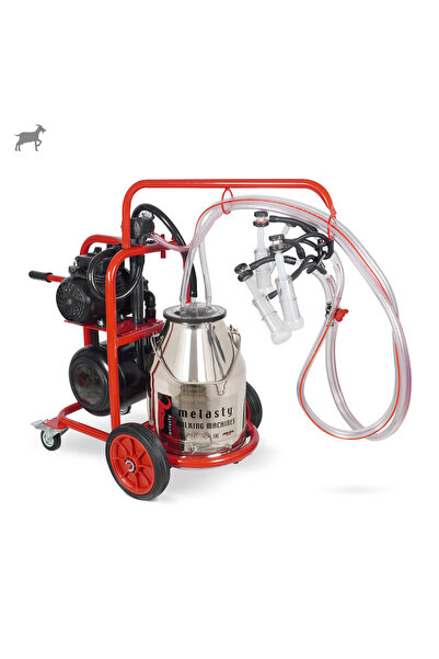 Melasty İkili Keçi Süt Sağma Makinesi (Paslanmaz Güğüm-Silikon) (Yağlı)