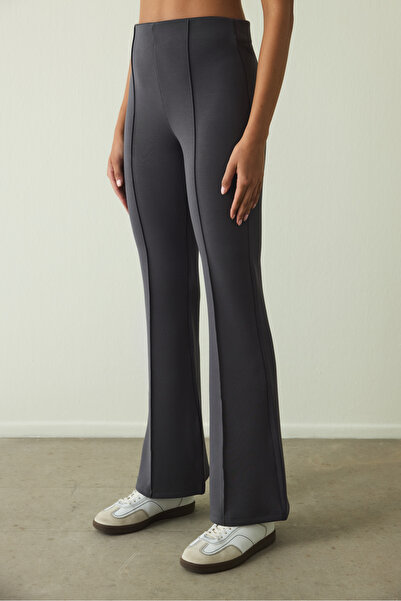 Penti Anthracite Modal High Waist Flared Trousers