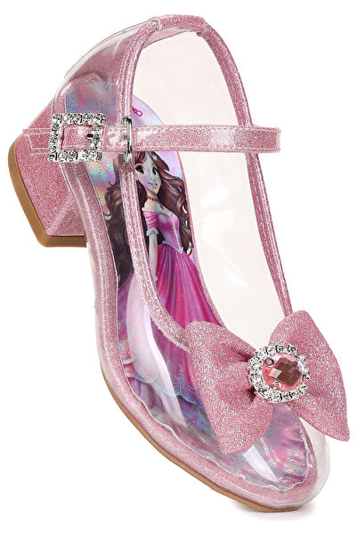 Kiko Kids Asel Fata Copii Rochie de Seara cu Toc Sclipici Pantofi Transparenti