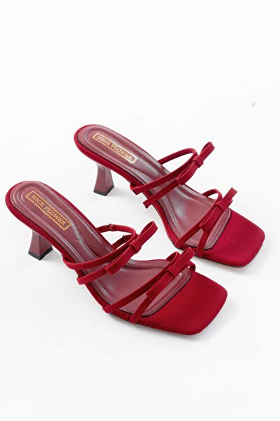 NiceDiffer Women's Slippers and Sandals with Bowknot 6cm Heel