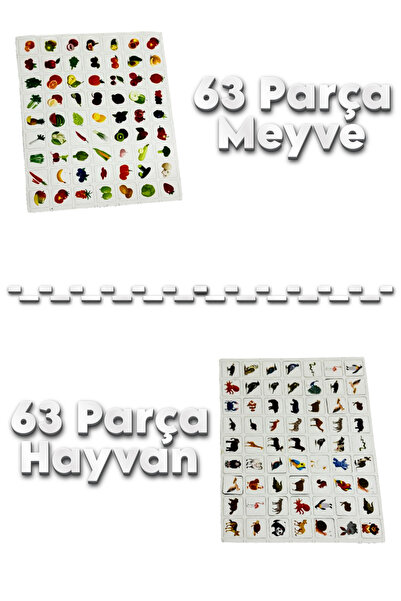 Ulgun Hayvan ve Meyve & Sebze Magnetleri - Toplam 126 Parça