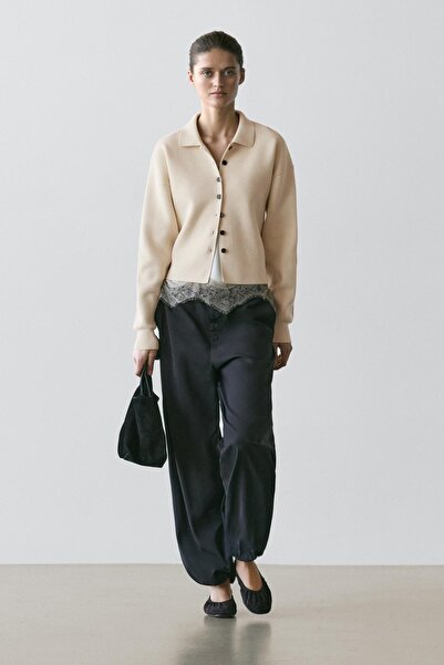 Massimo Dutti Pamuklu taş düğmeli bomber ceket