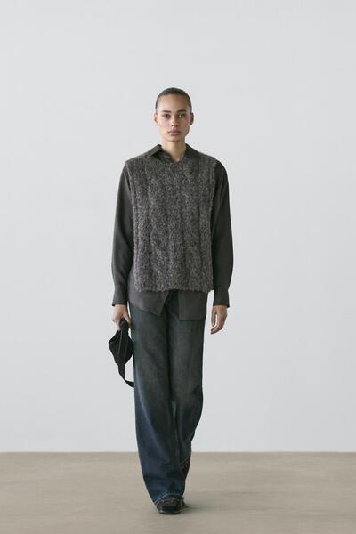 Massimo Dutti Alpaka karışımlı önlük