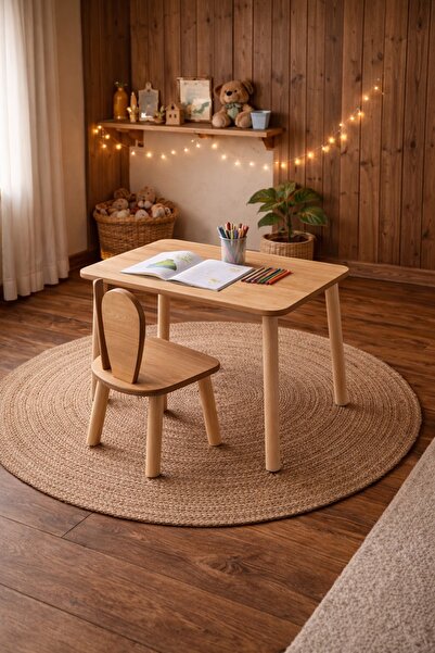 ADENBABYBUCKLES Montessori Ahşap Çocuk Aktivite Masası Oyuncak Bebek Hediyelik