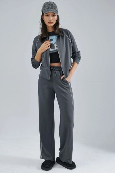 Hiccup Σετ δύο τεμαχίων με φούτερ και παντελόνι με φερμουάρ Modal Dokulu, συλ...