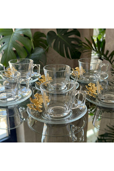 Elta Collection PAŞABAHÇE Gümüş Vela Fincan Takımı 12 Parça 6 Kişilik KELEBEK...