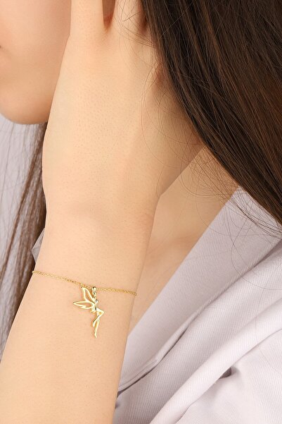 Lia Berto Kadın Altın Kaplama Tinkerbell Su Perisi 925 Ayar Gümüş Bileklik