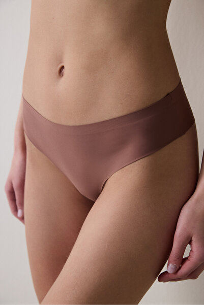 Penti Invisible Laser Cut Brown Brazilian Panties