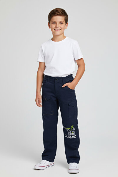 Mutlu Kids Muške gabardin pantalone - Srećno štampano