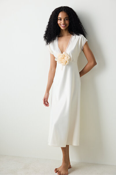 Penti Roses Satin Cream Nightgown