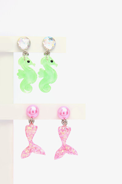 Penti Kız Çocuk Mermaid Renkli Küpe