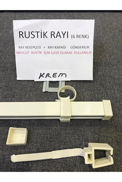 özdeğer home rustik rayı 105cm mevcut rustik için ilave ray +kelepçe kapak ko...