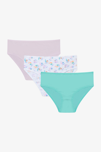 Penti Kız Çocuk Purrmaid Çok Renkli 3lü Slip Külot