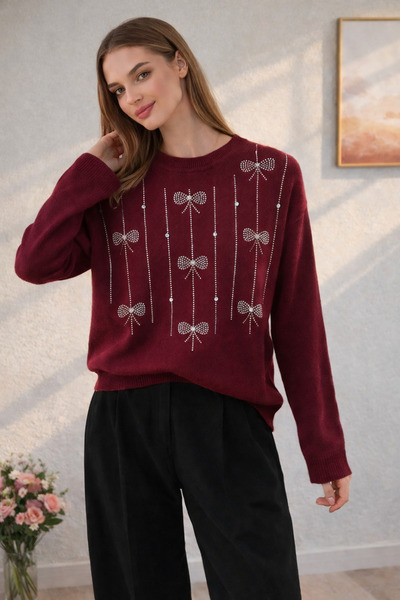 Nursay Thin Knitwear Sweater with Stones