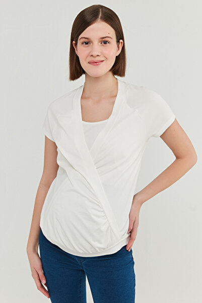 Penti Бяла тениска за бременни с къс ръкав