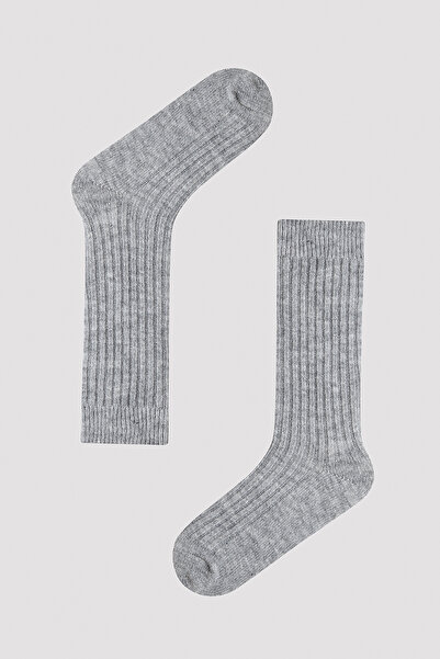 Penti Gray Vertical Striped Gray Socks