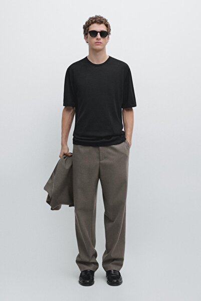 Massimo Dutti Yünlü kısa kollu t-shirt