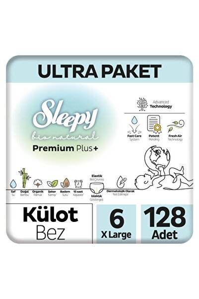 Sleepy Bio Natural Premium Plus Ultra Paket Külot Bez 6 Numara Xlarge 128 Adet