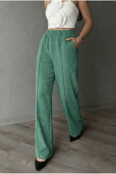 ESPİNA Pantaloni casual pentru femei, cu buzunare cu nervuri în față, cu pici...