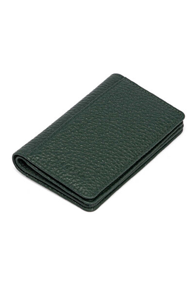 Tergan حامل بطاقات الائتمان للجنسين من الجلد الطبيعي باللون الأخضر - S1KK0000...