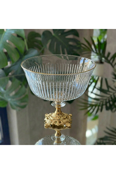 Elta Collection Large Size Bowl with Metal Legs and Gold Detail - Presentatio...