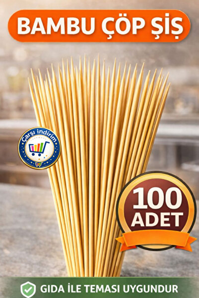 nistabolje 100 Adet Bambu Çöp Şiş Ahşap Şiş